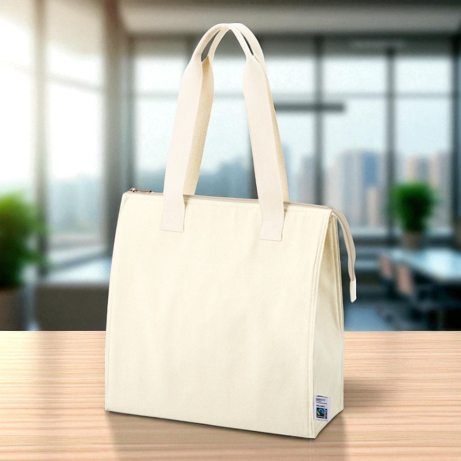 フェアトレードコットンスクエア保冷トート（M）