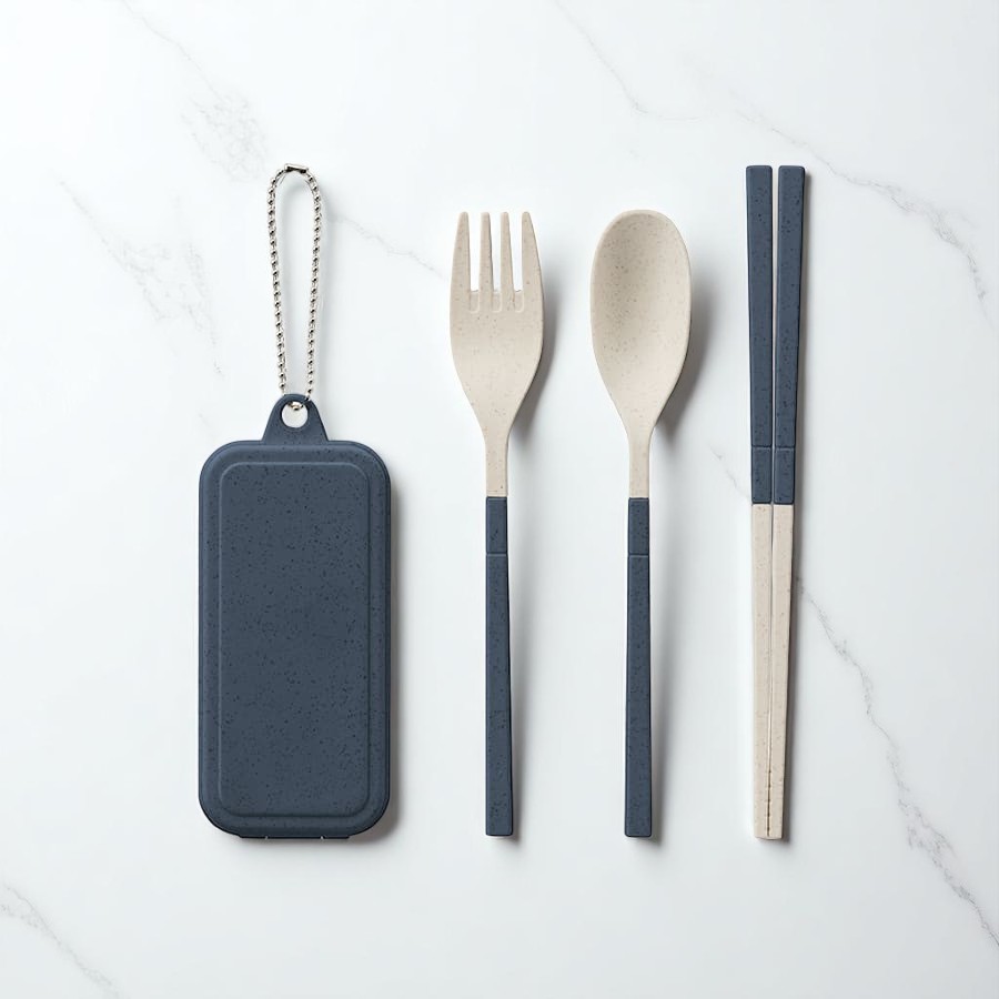 カトラリーセット麦わら入タイプミニ（3点）