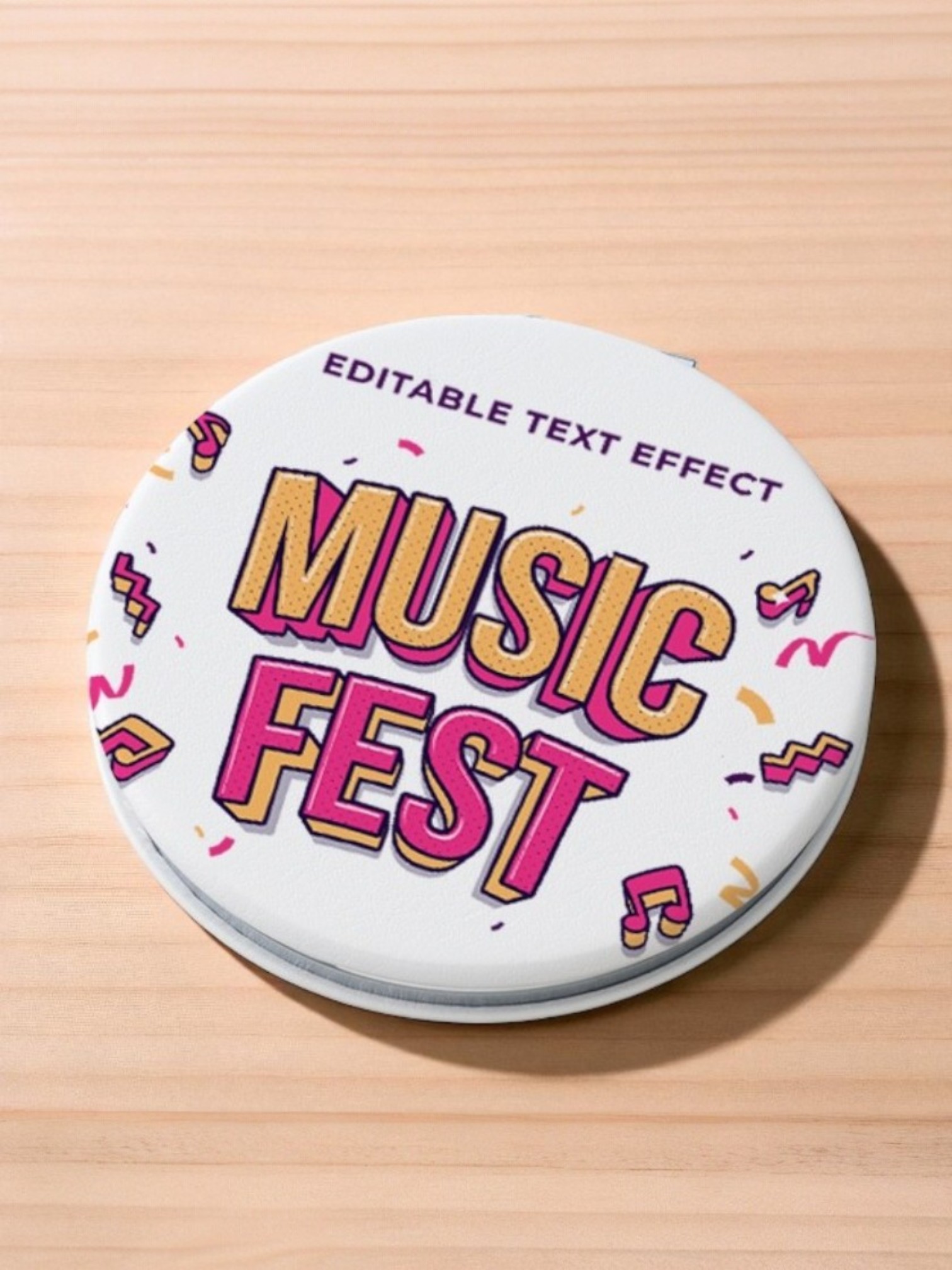 全面印刷できる合皮コンパクトミラーラウンド（両面対応）