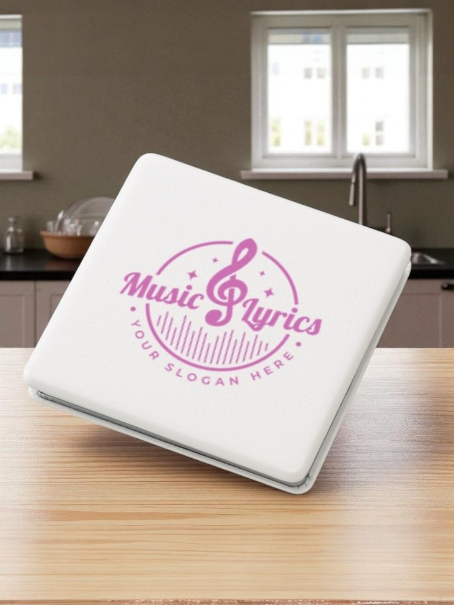 全面印刷できる合皮コンパクトミラースクエア（両面対応）