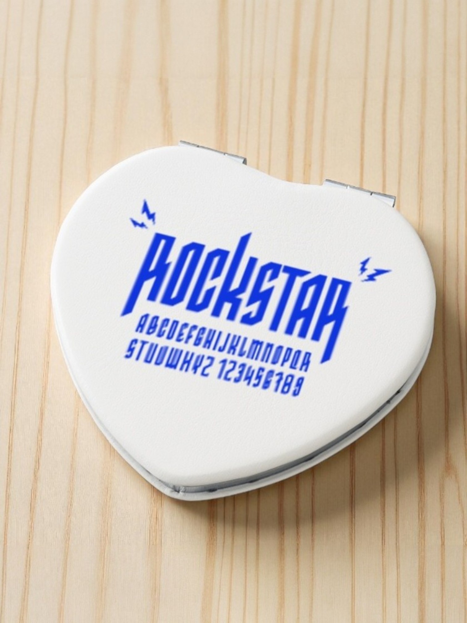 全面印刷できる合皮コンパクトミラーハート