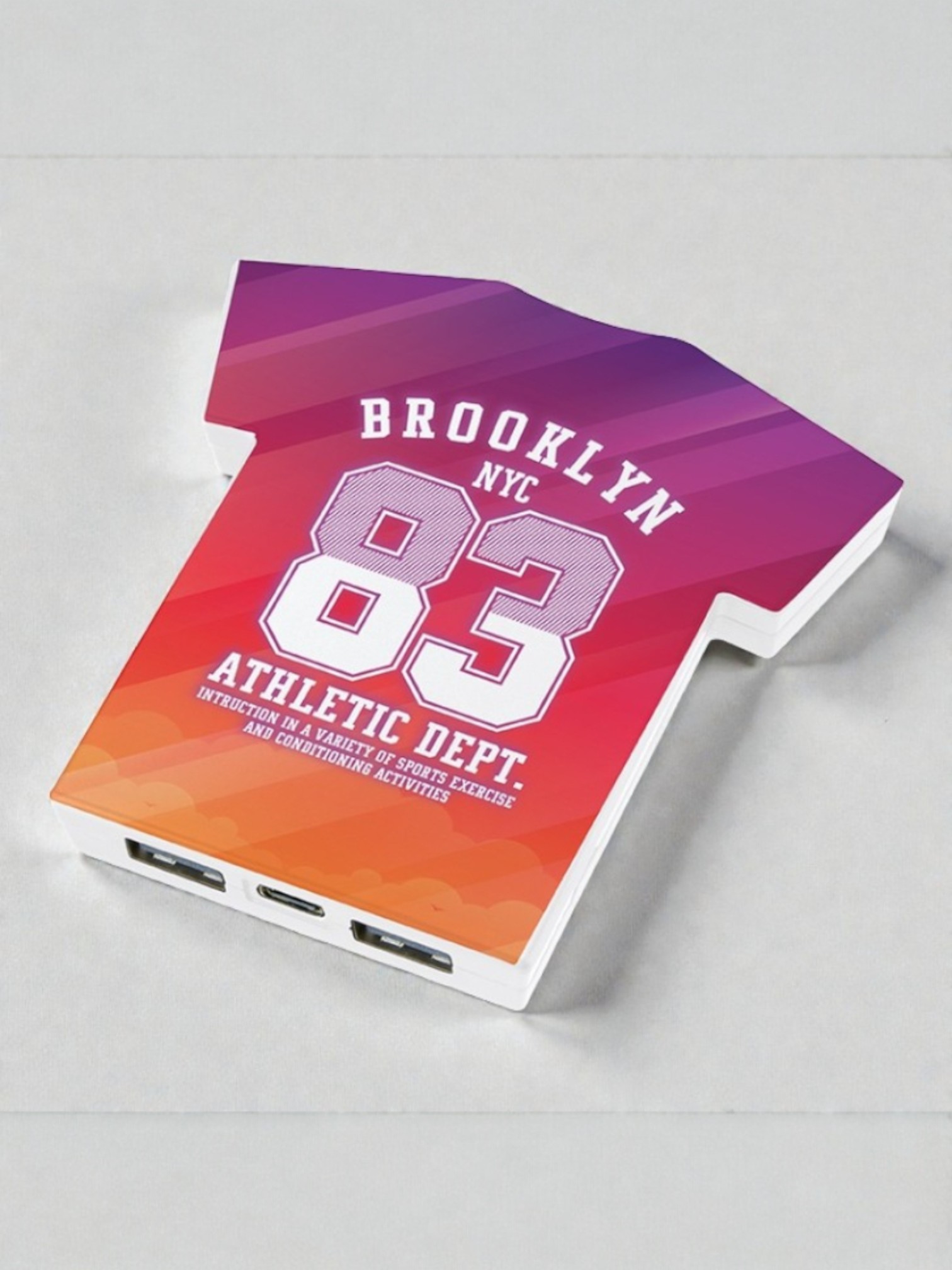 全面印刷できるモバイルチャージャー5000Tシャツ型