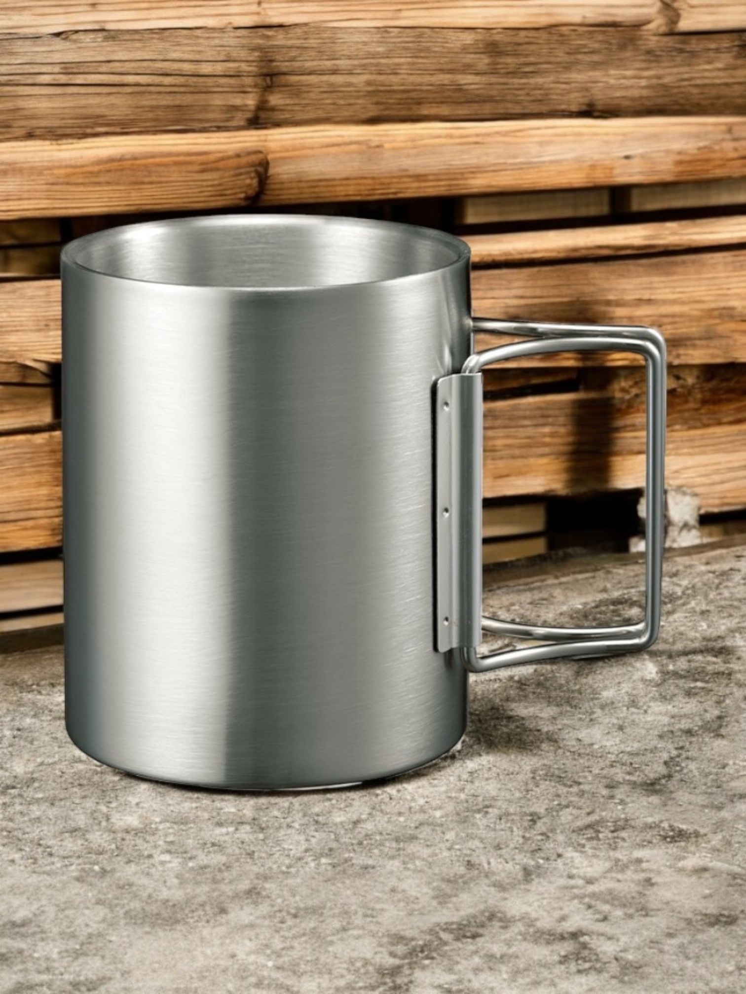 折りたたみハンドルステンレスマグ