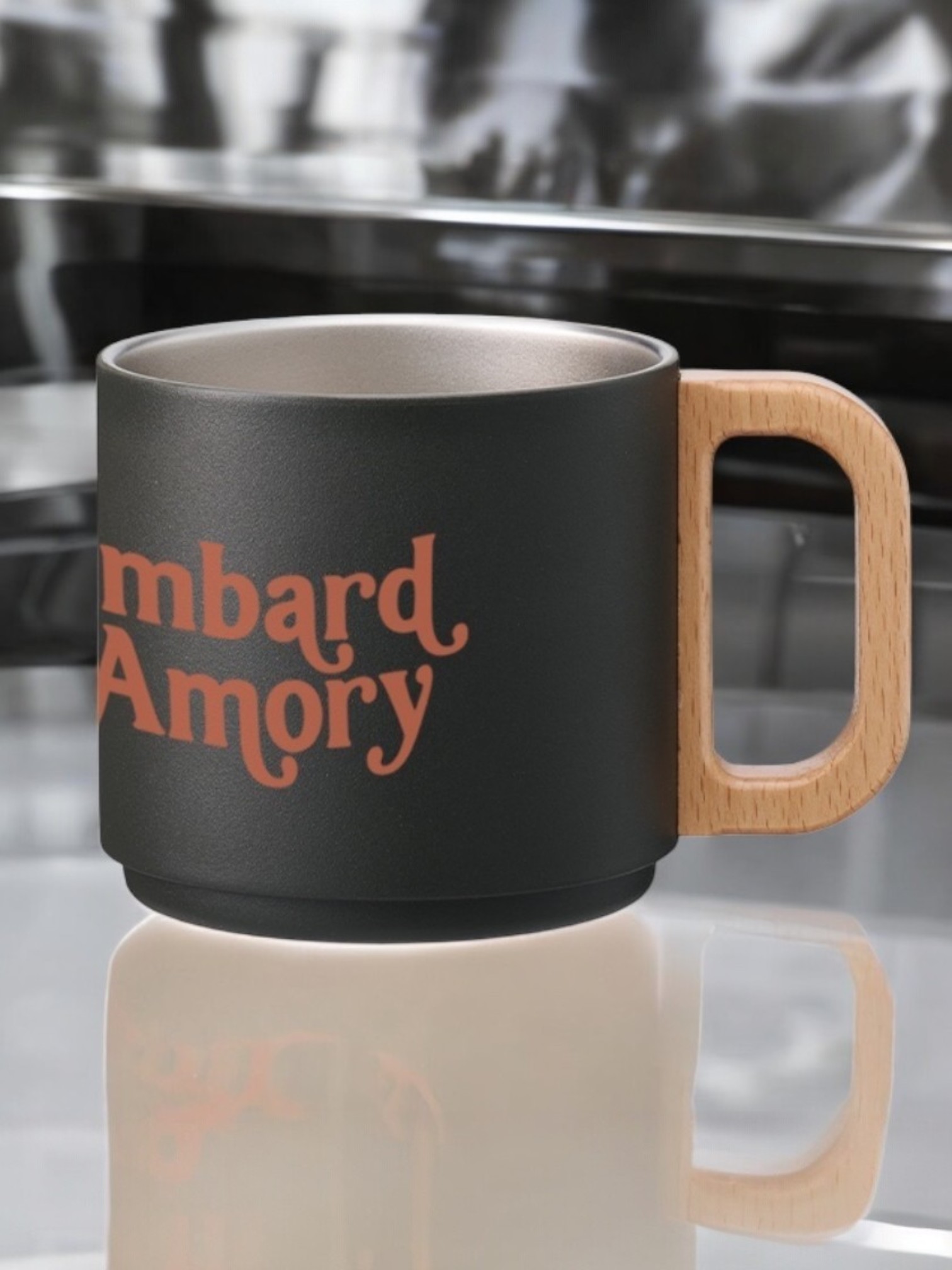 木製ハンドルサーモスタッキングマグ