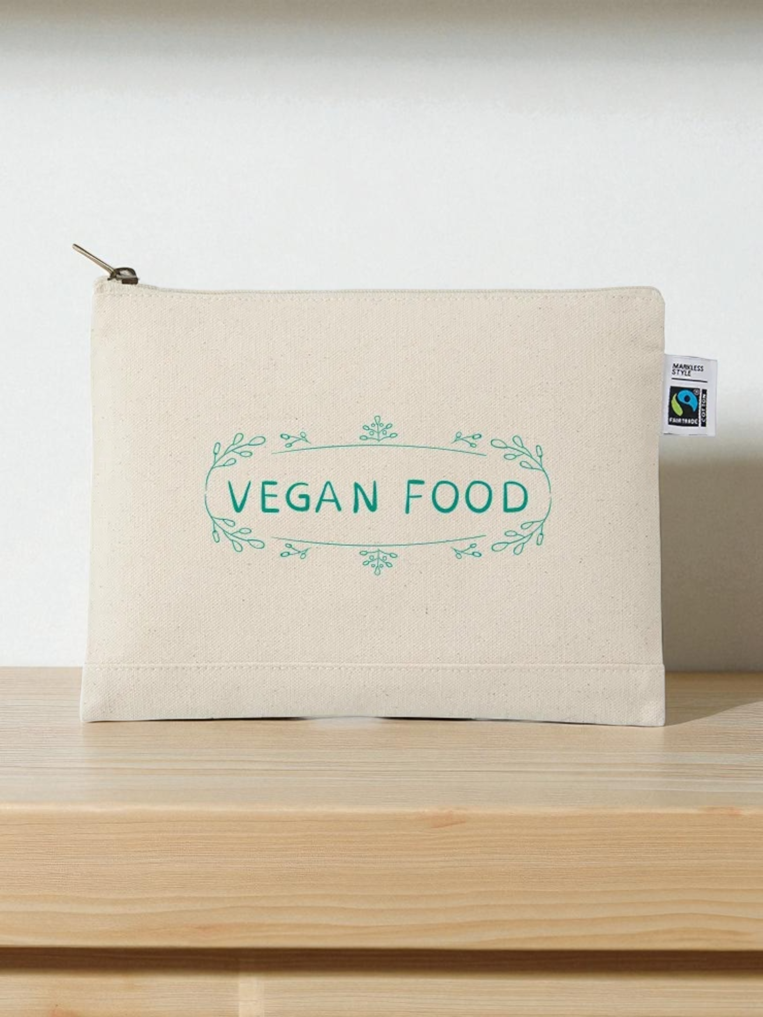 フェアトレードコットンキャンバスフラットポーチ