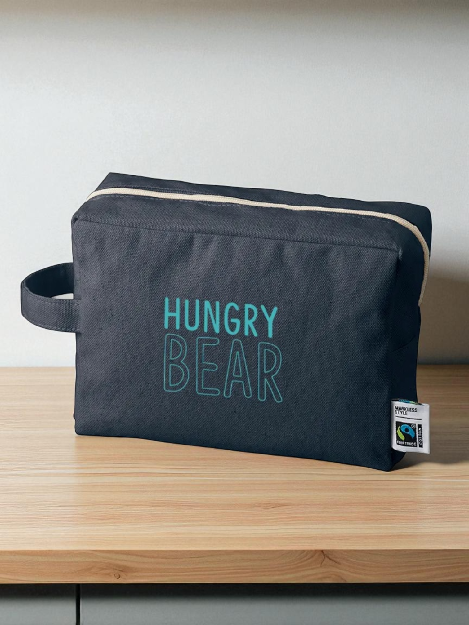 フェアトレードコットンキャンバスファスナーポーチ（L）