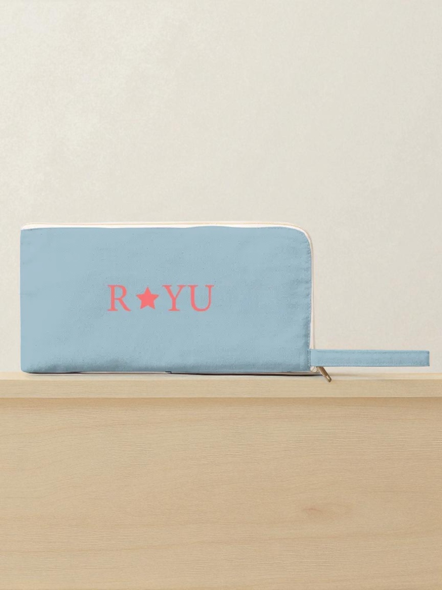 キャンバスL字ファスナーフラットポーチ（M）