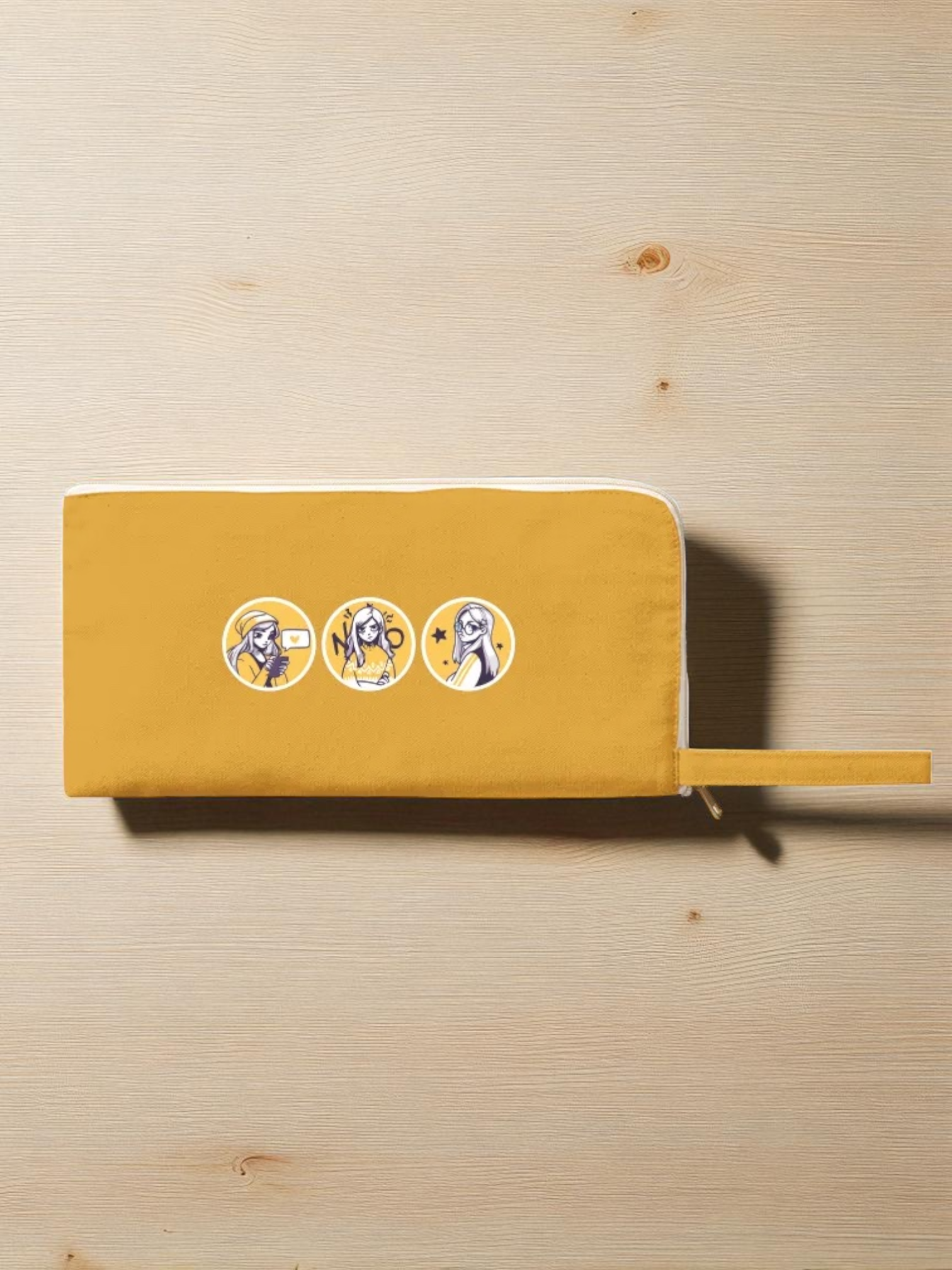 フェアトレードコットンキャンバスフラットポーチ（S）