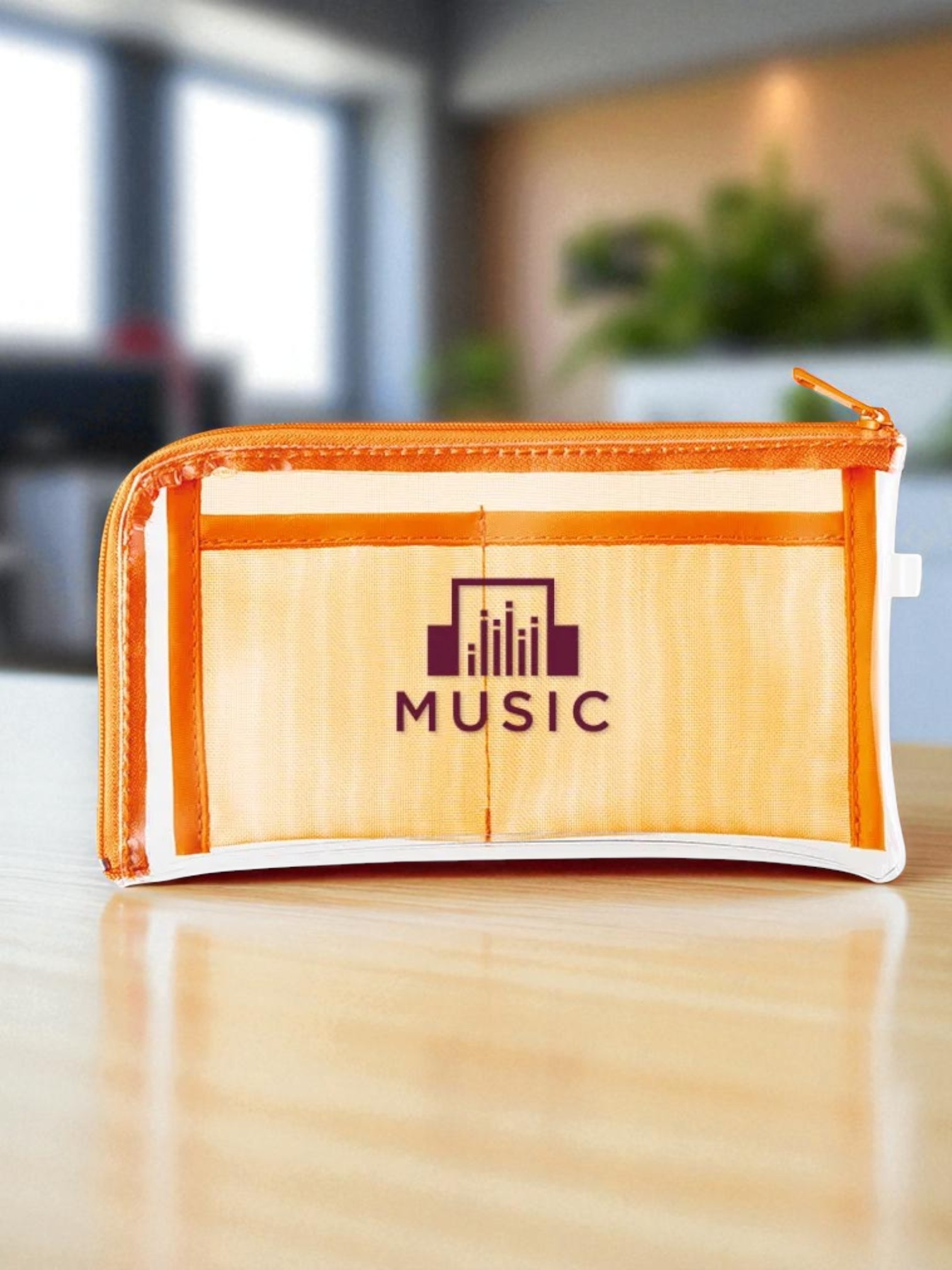 メッシュポケットクリアロングポーチ