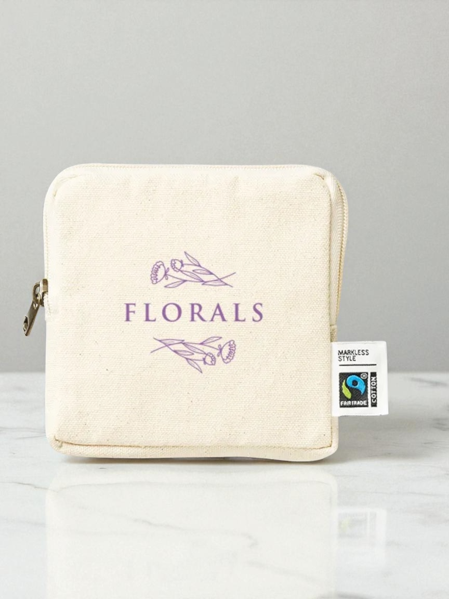 フェアトレードコットンスリムスクエアポーチ（S）