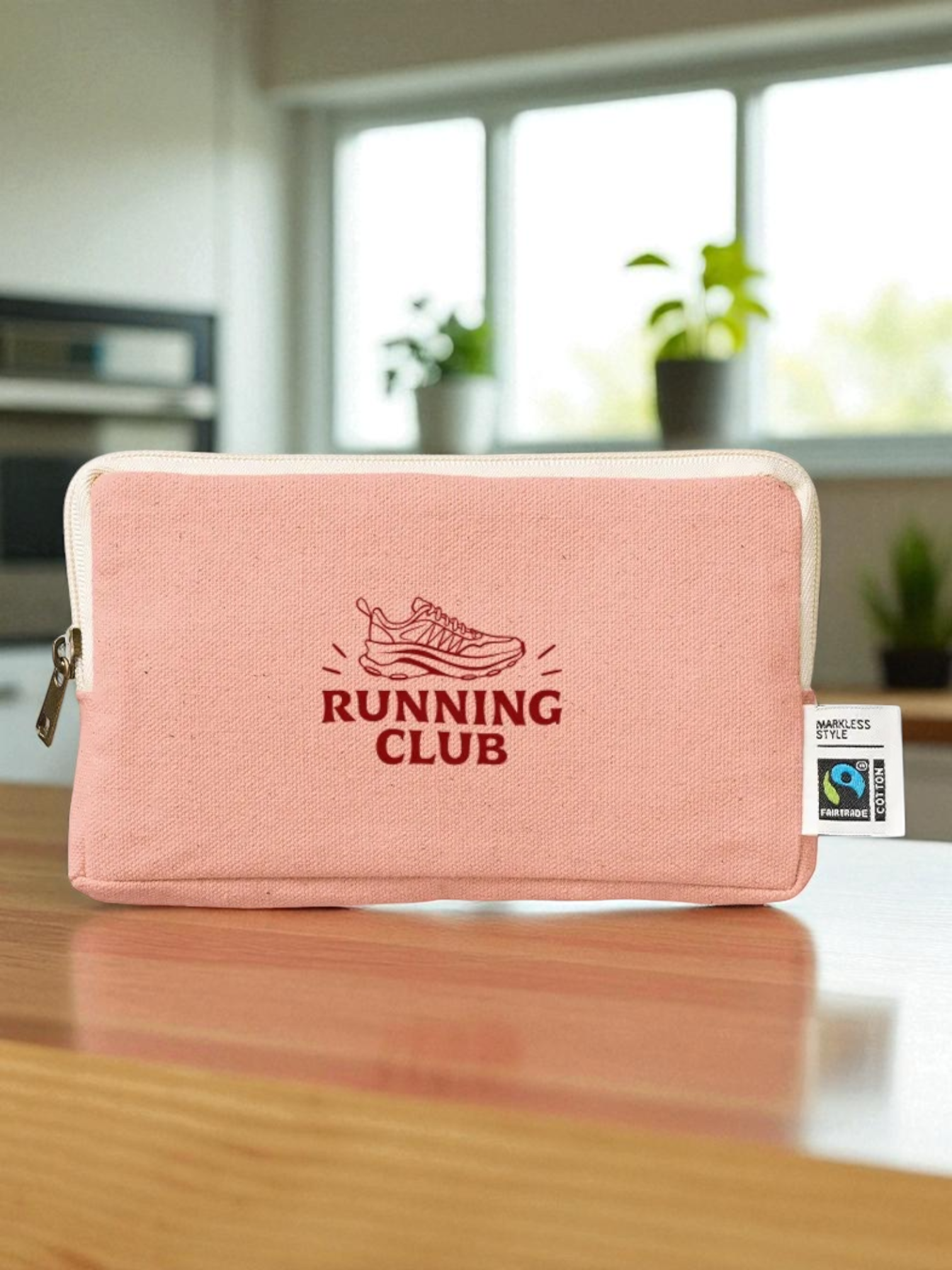 フェアトレードコットンスリムスクエアポーチ