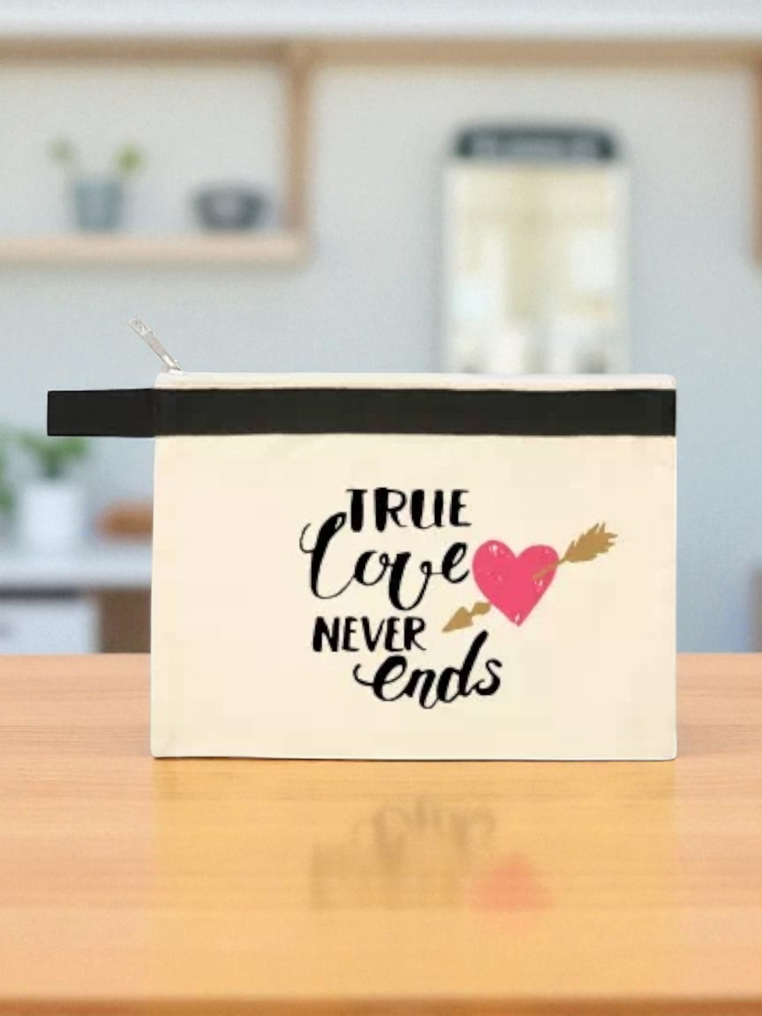 キャンバスカラーボトムフラットポーチ（M）