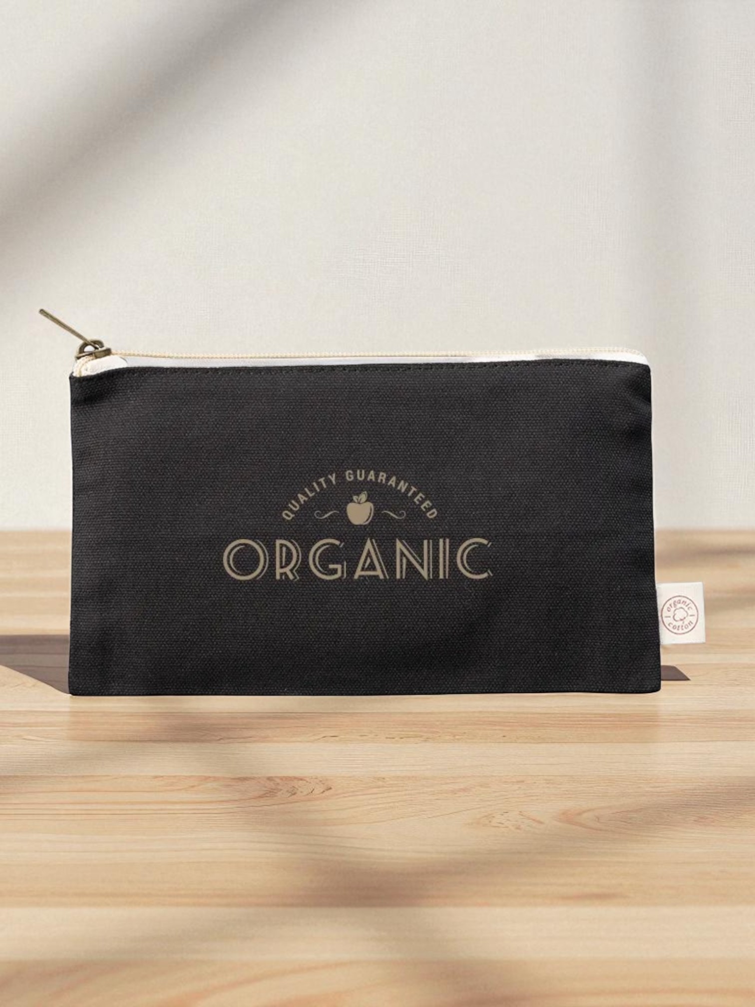 オーガニックコットンキャンバスフラットポーチ（S）