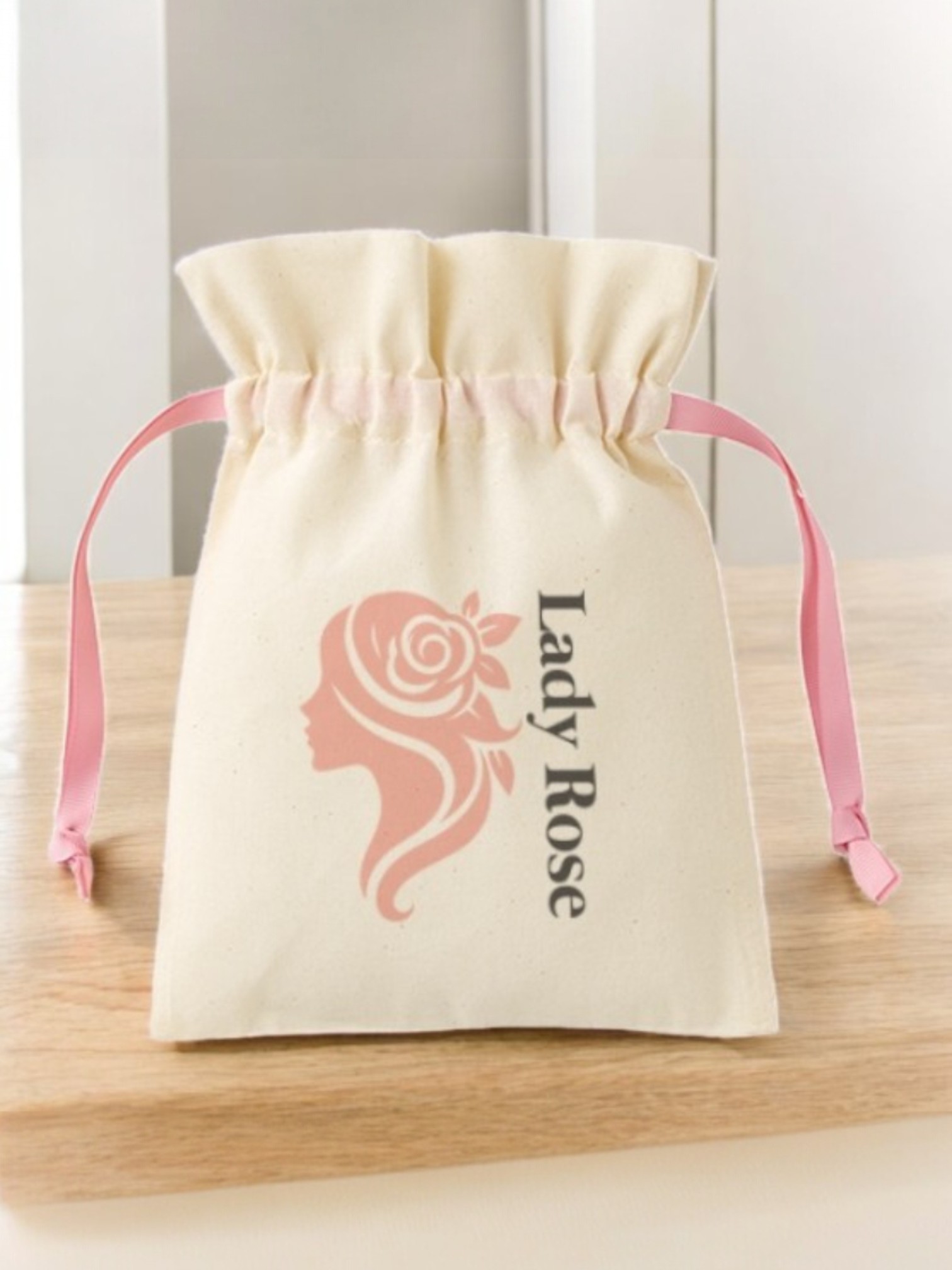 コットンカラーリボン巾着（S）