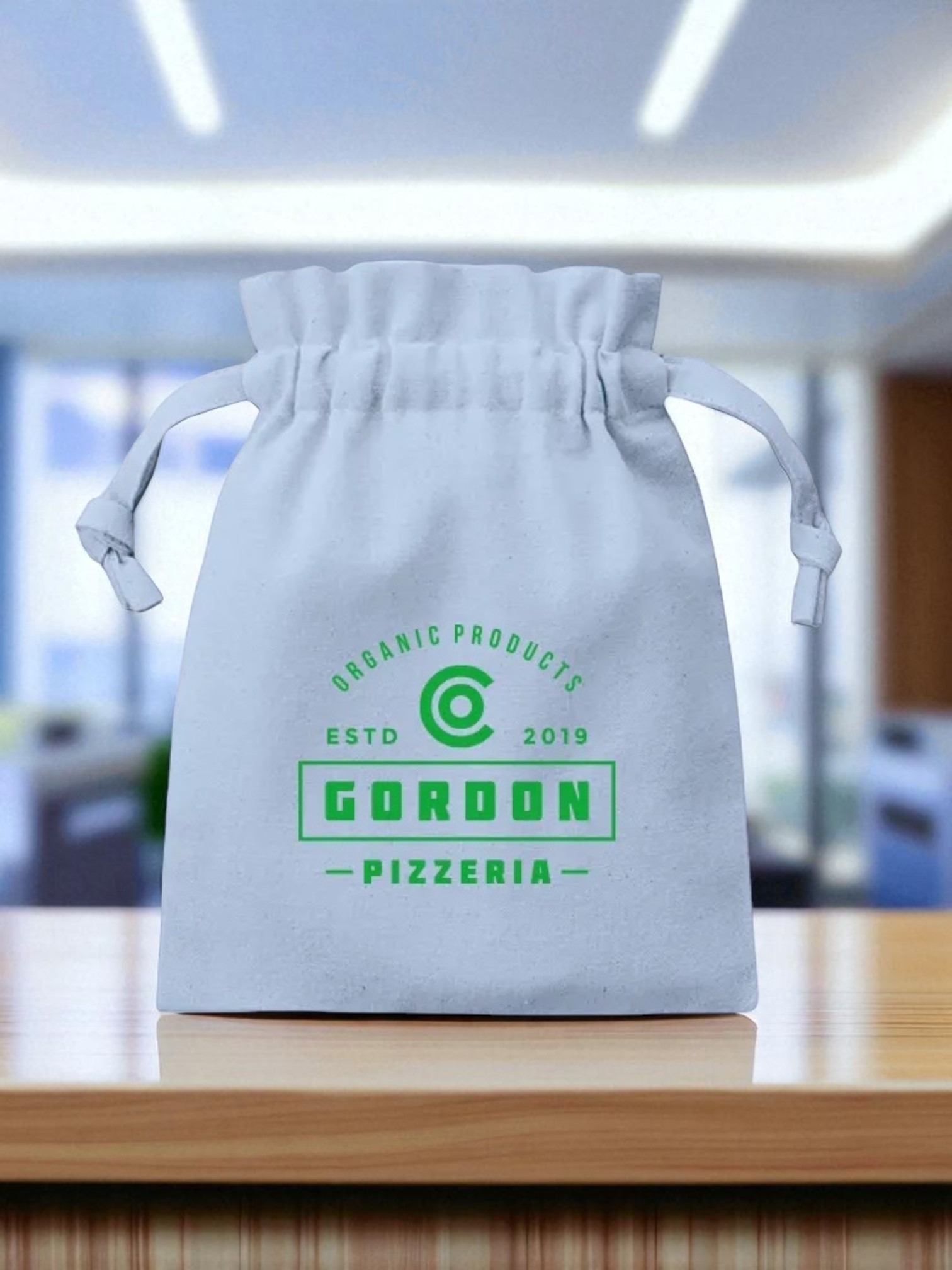 厚手コットンフリル巾着（S）