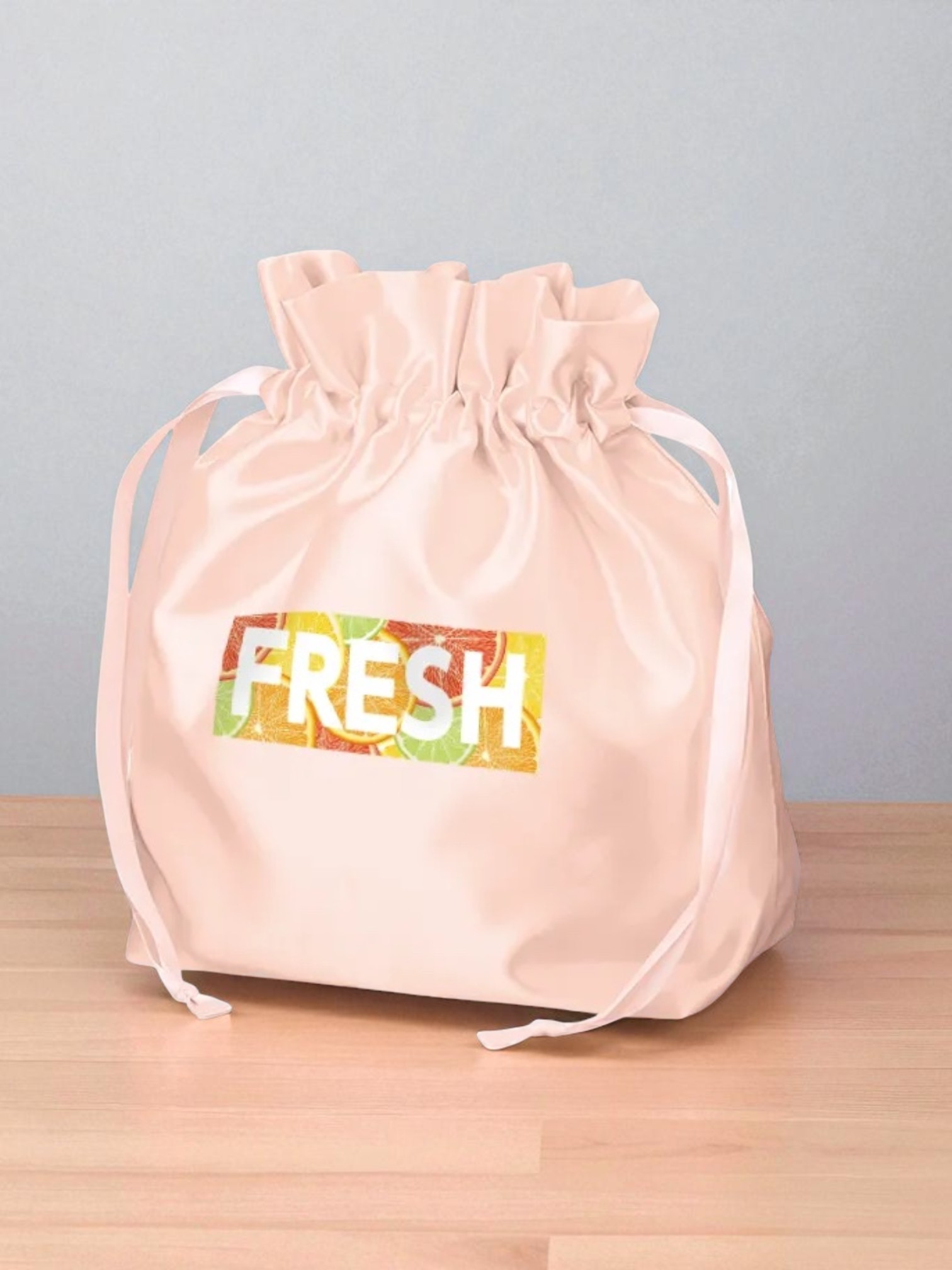 サテンフリルポーチ巾着