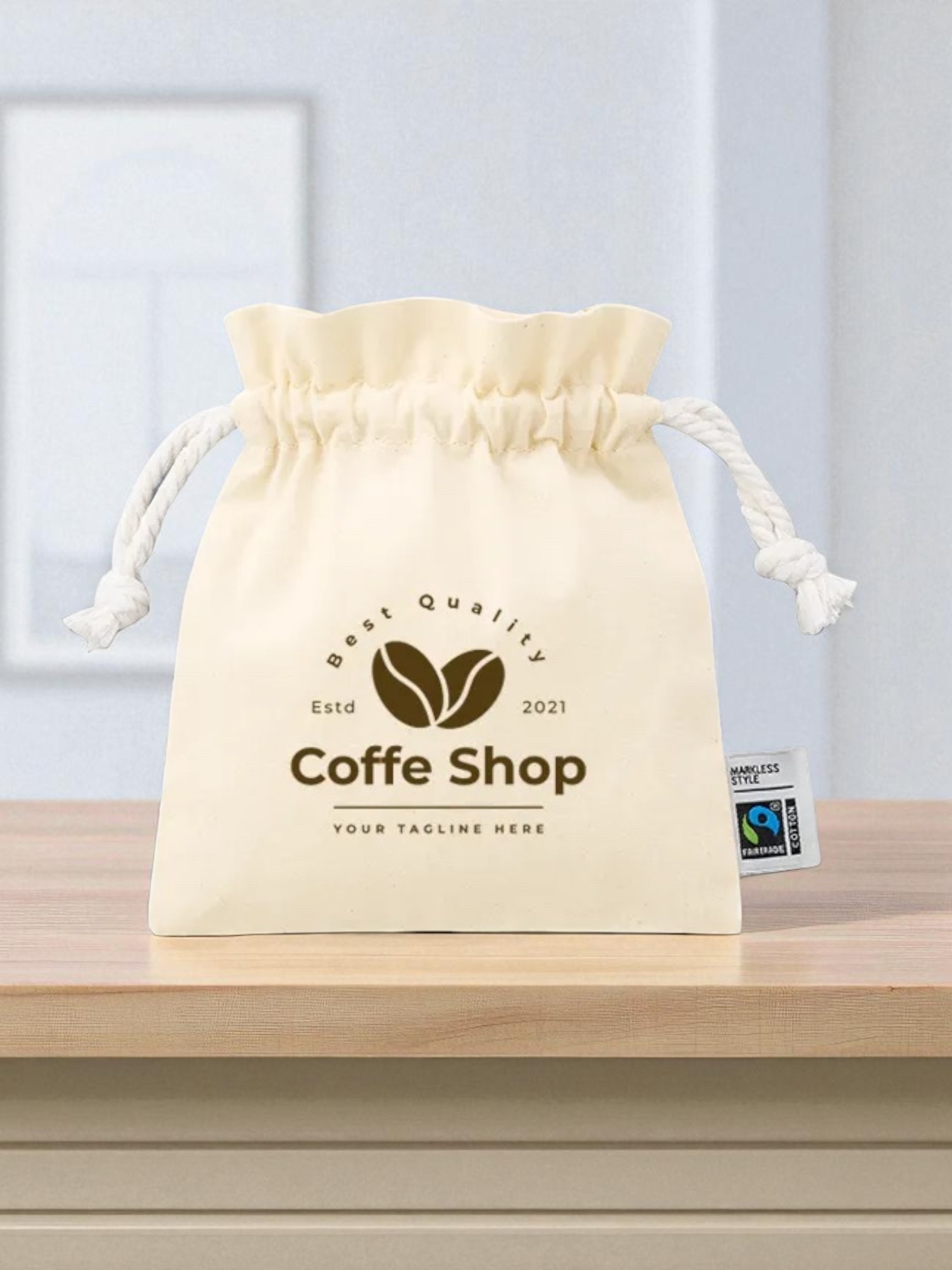 フェアトレードコットンフリル巾着（S）