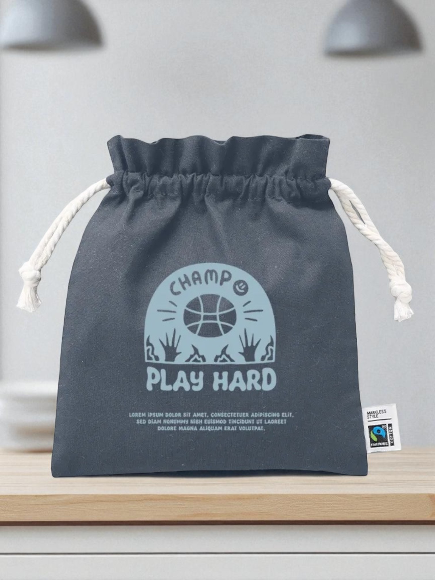 フェアトレードコットンフリル巾着（M）