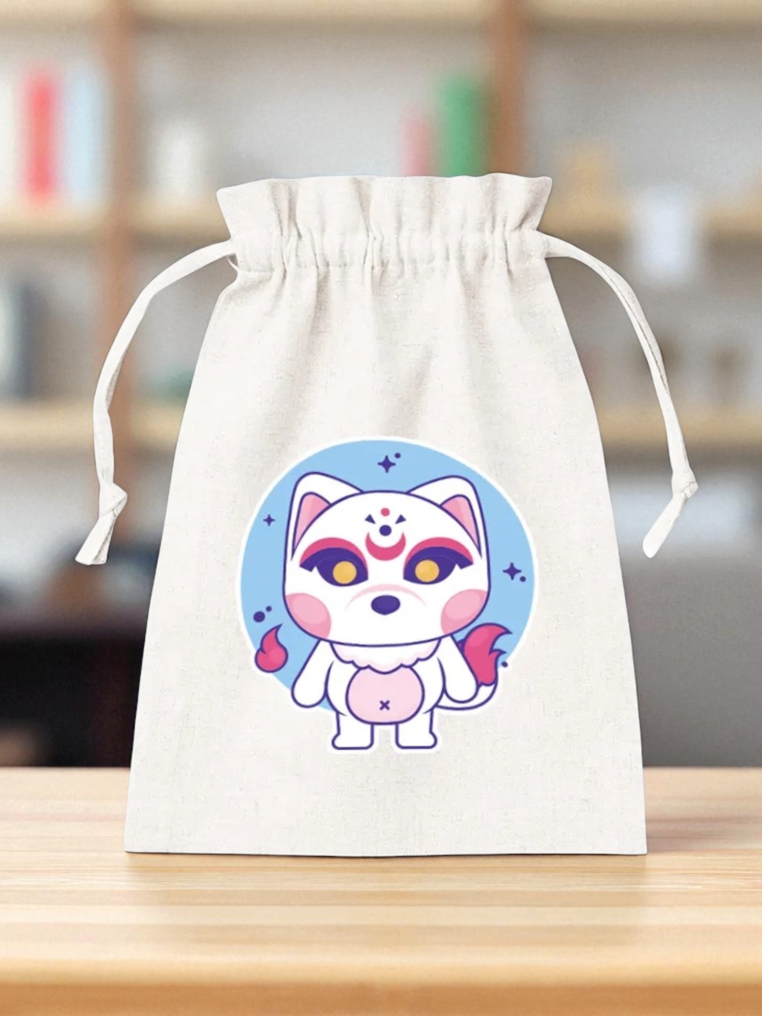 コットンリネン巾着（M）