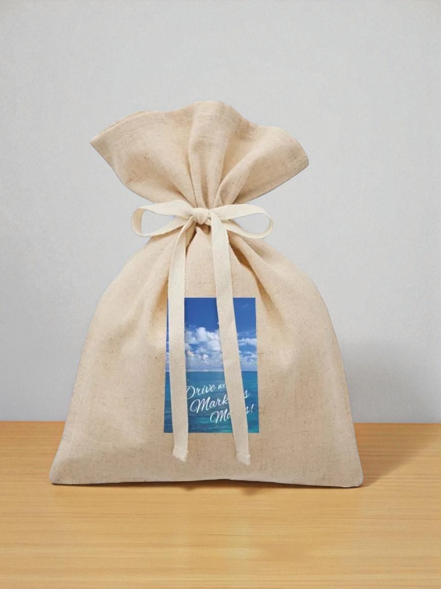 コットンリネンラッピング巾着（M）