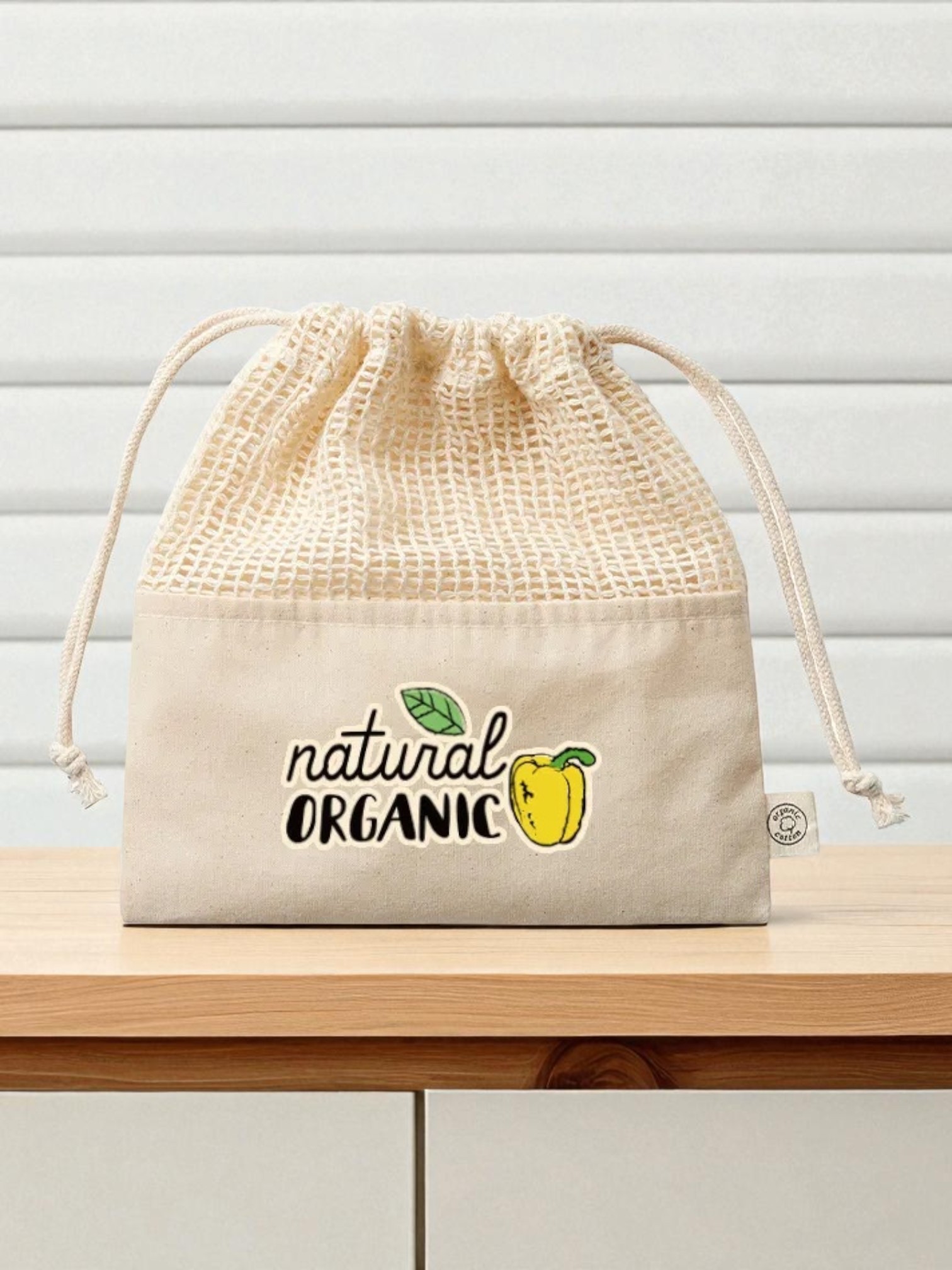 オーガニックコットンネット巾着（M）