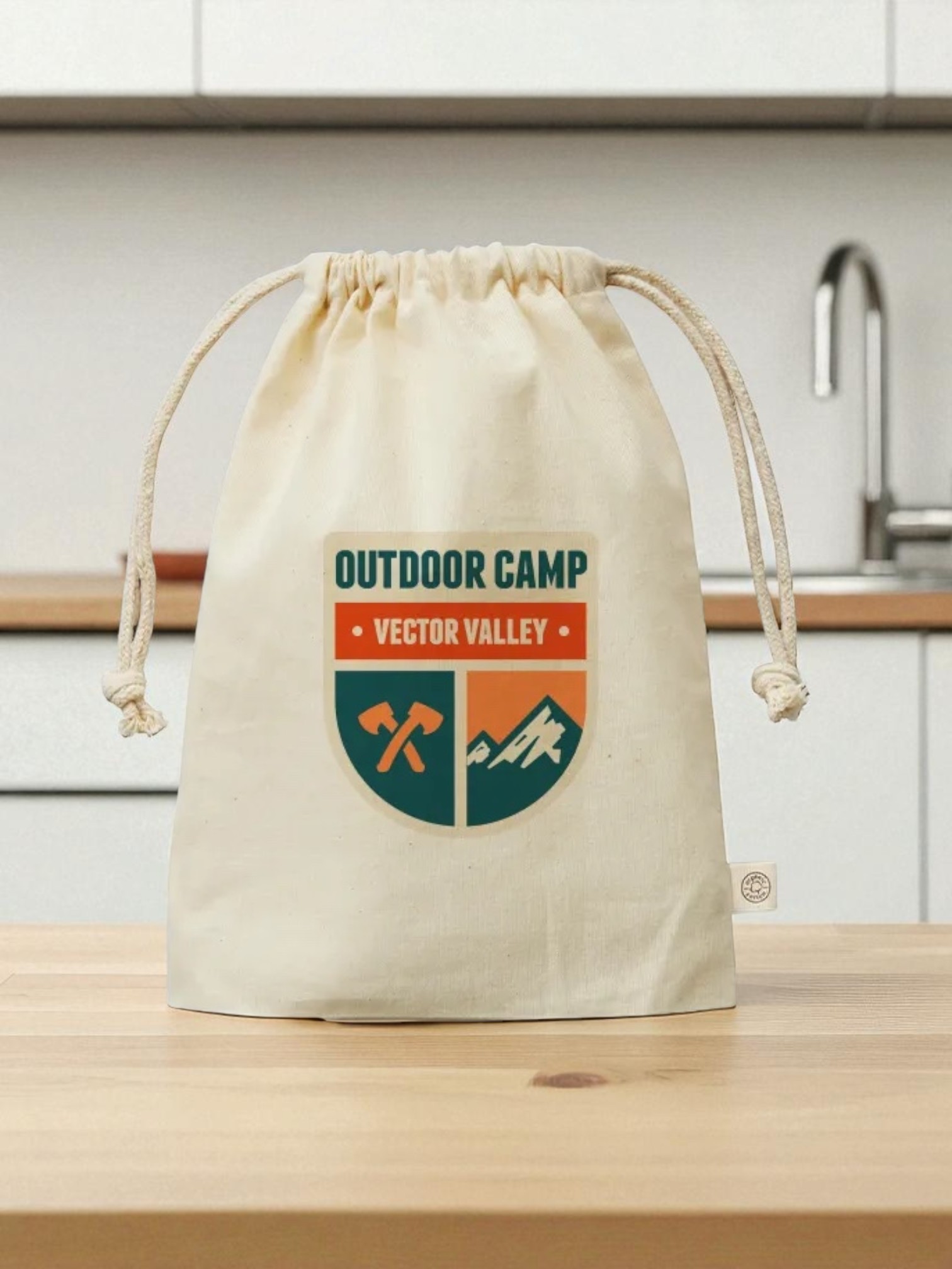 オーガニックコットンガゼット巾着（M）