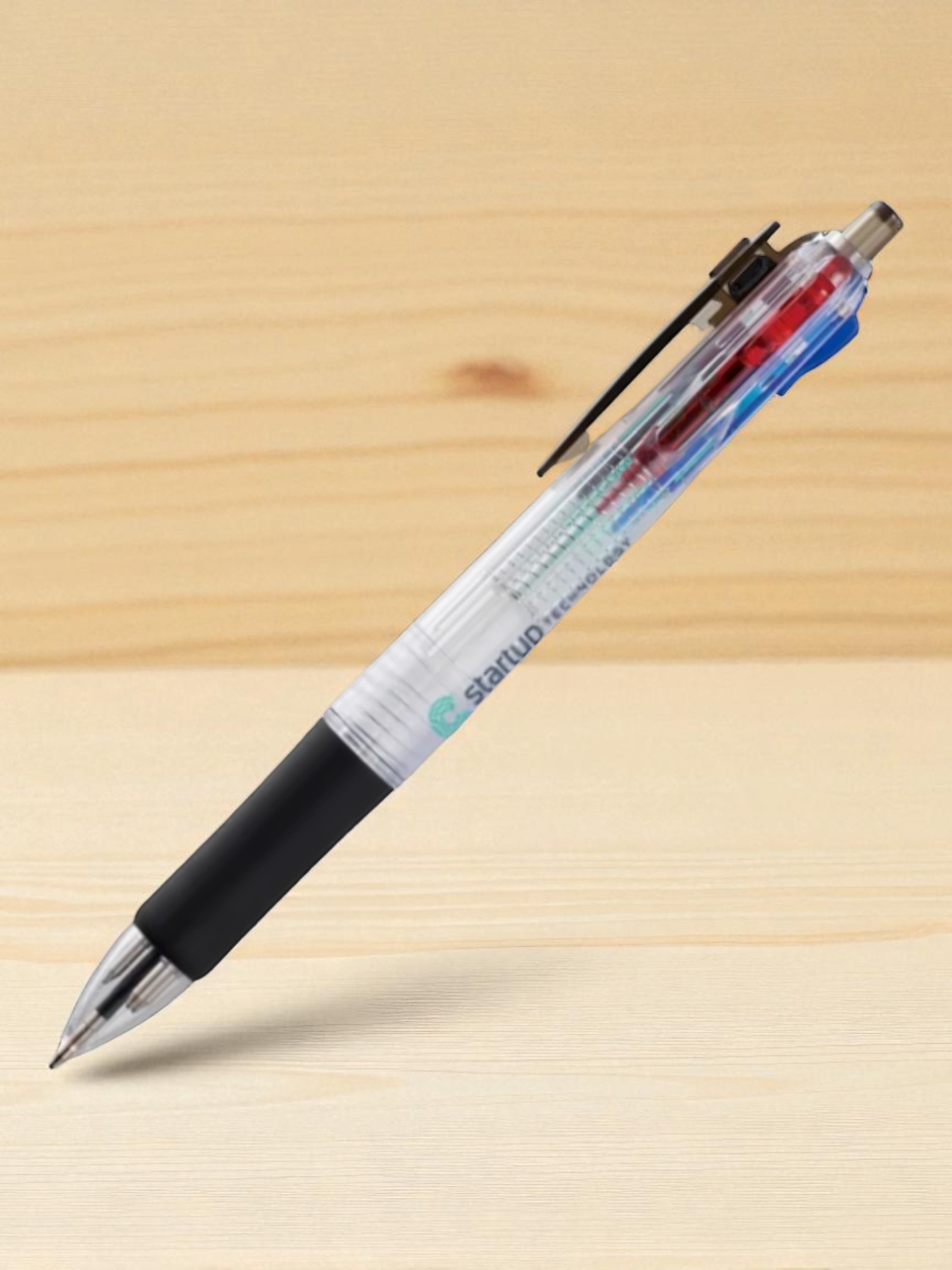 クリア4色ボールペン（再生ABS）