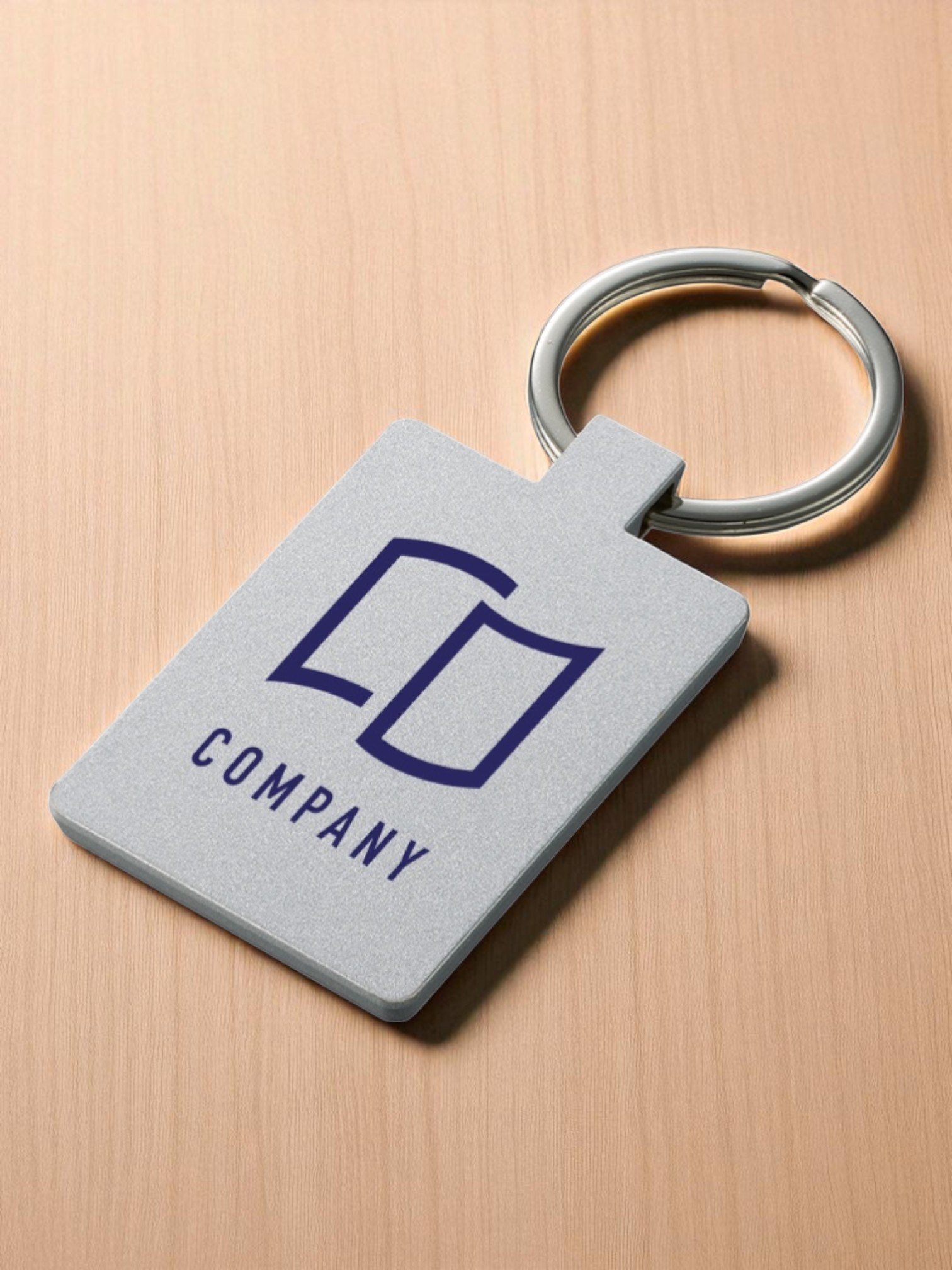 ミラー付メタルキーホルダースクエア