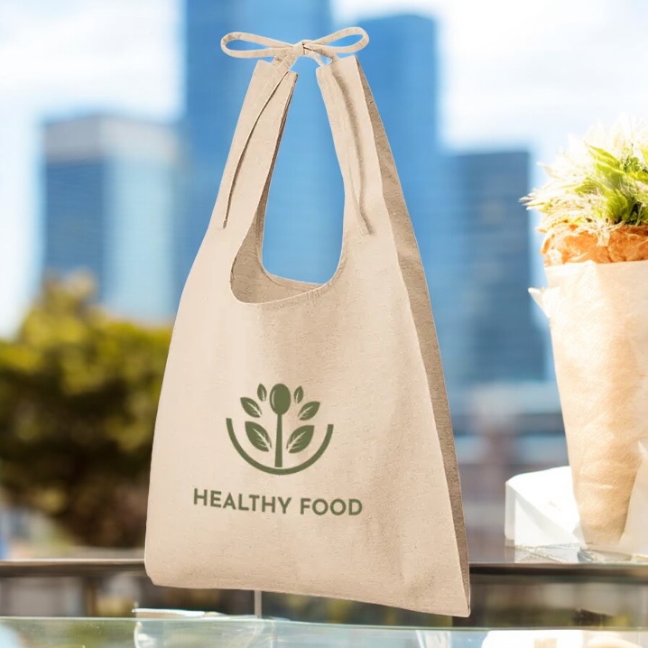 シャンブリック紐付マルシェバッグ