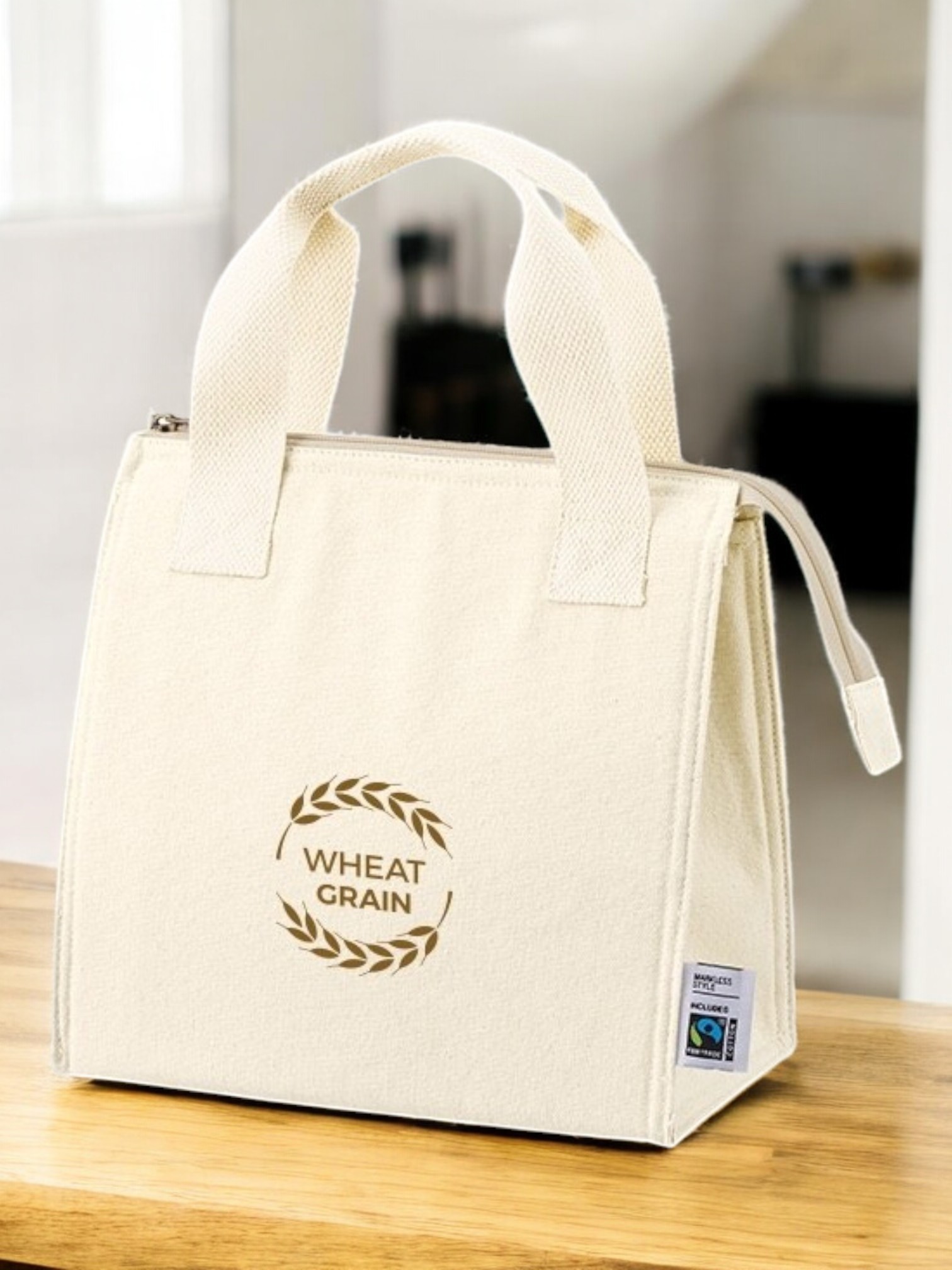 フェアトレードコットンスクエア保冷トート（S）