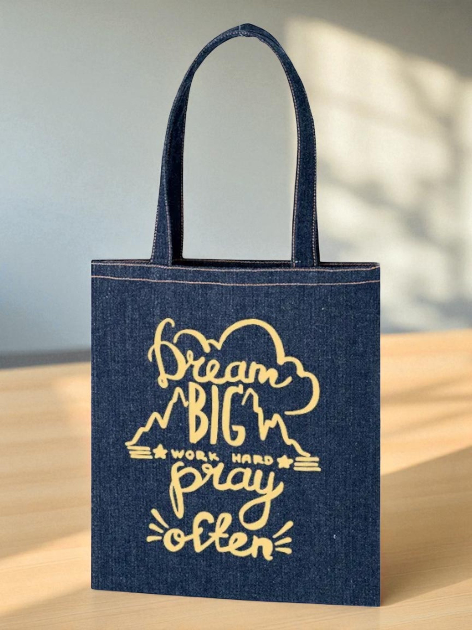 デニムライクフラットトート