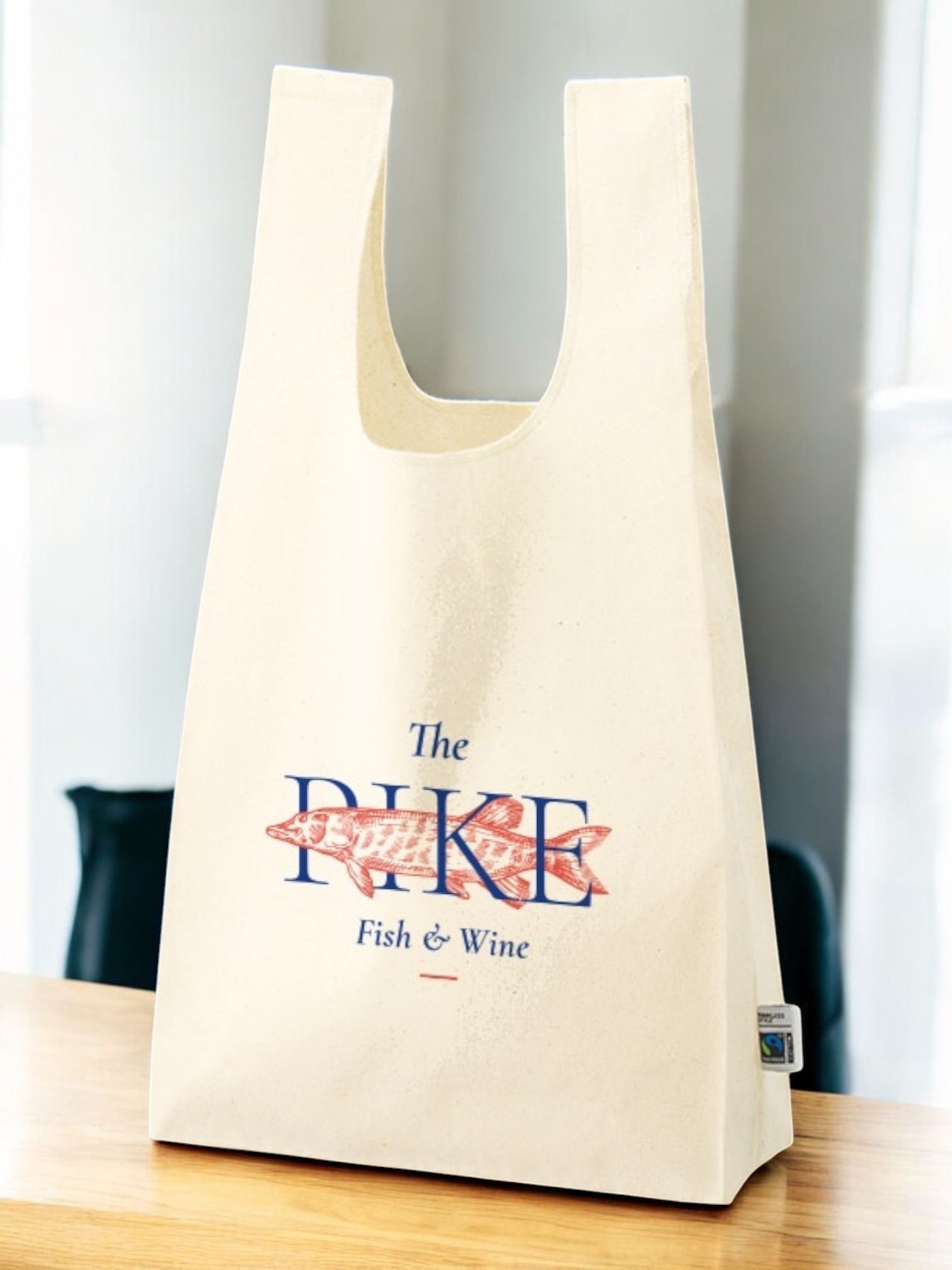 フェアトレードコットンマチ付マルシェバッグ