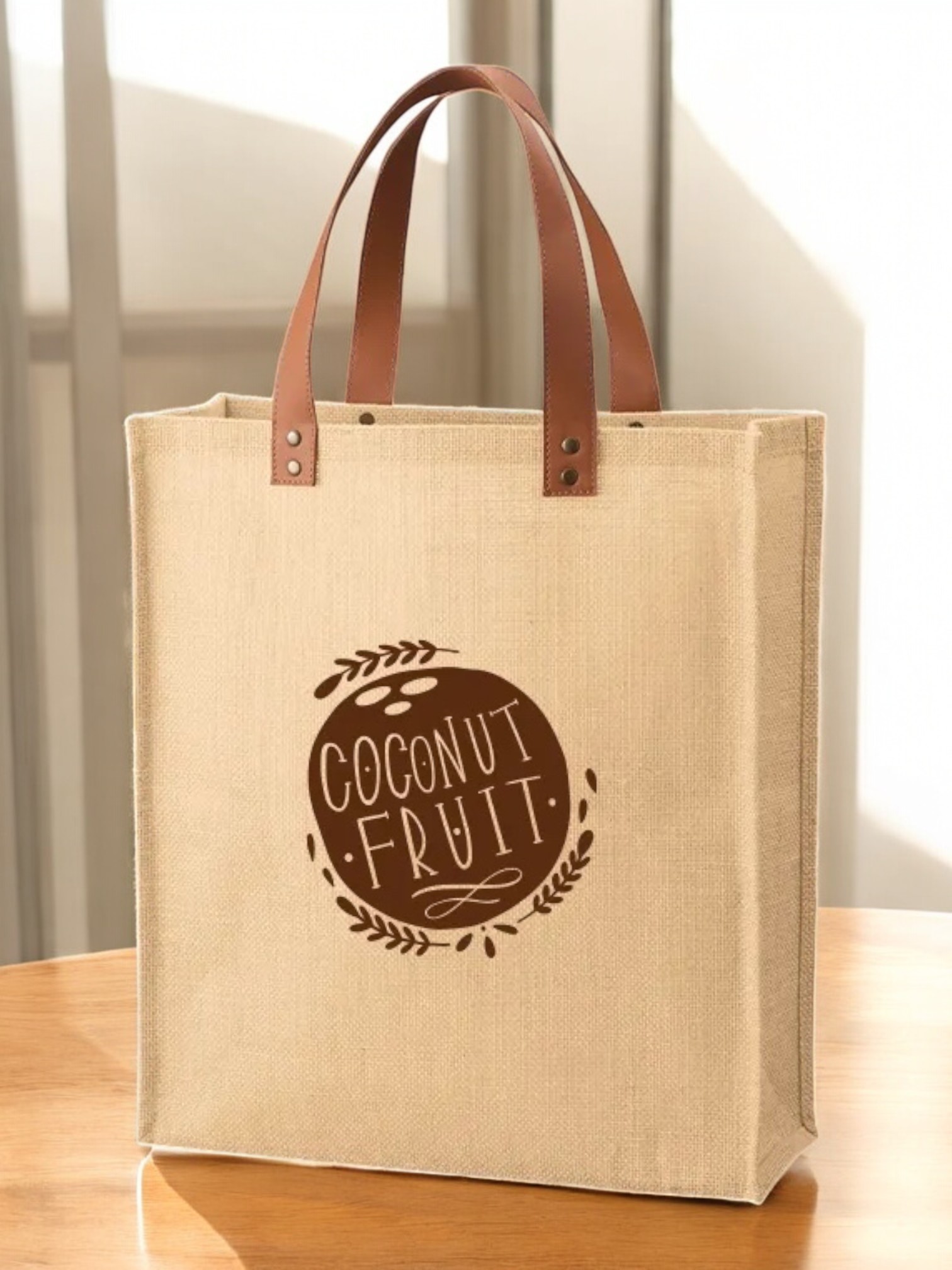 ジュートレザースタイルハンドルトート