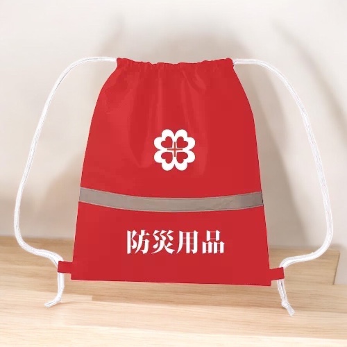 不織布リフレクター付き巾着リュック