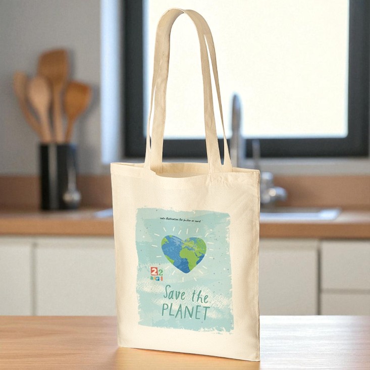 オーガニック厚手コットンフラットショルダートート