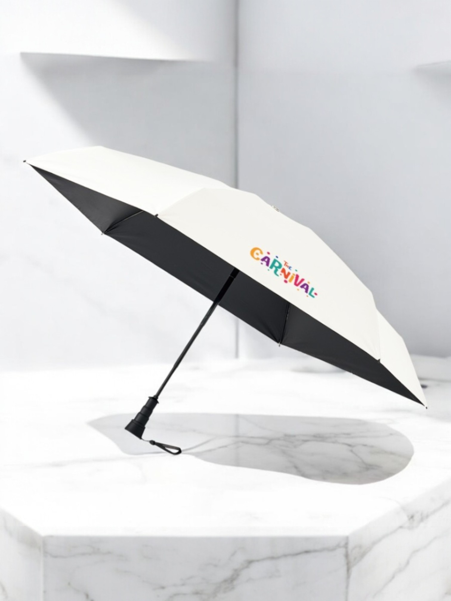 のびるハンドル5段遮光折りたたみ傘