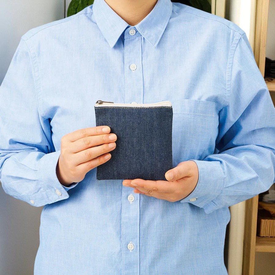 デニムフラットポーチ（SS）インディゴ