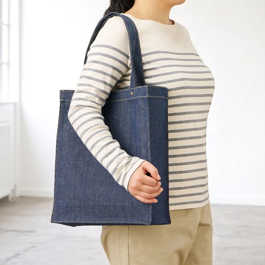 デニムボックススタッズトートインディゴ